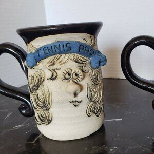 Tiegland Bradford lot of 2 STUDIO ART POTTERY Figural dentist tennis cof…